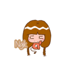 Cibeva, A cute braided hair girl（個別スタンプ：16）