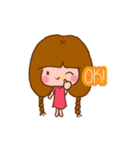 Cibeva, A cute braided hair girl（個別スタンプ：20）