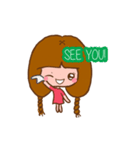 Cibeva, A cute braided hair girl（個別スタンプ：31）