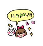 リボンの女の子とおともだち（個別スタンプ：5）