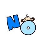 さる男くんとブタ子ちゃん（個別スタンプ：7）