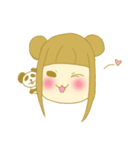 Girl with panda（個別スタンプ：1）