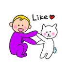 The Baby and white cat（個別スタンプ：33）