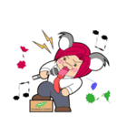 赤こあらのまろかちゃん（個別スタンプ：24）