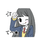 制服女子スタンプ1（個別スタンプ：18）