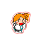 ウサギと女の子（個別スタンプ：8）