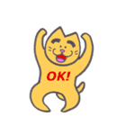 太眉ねこ＆桃色うさぎ（個別スタンプ：40）