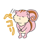 敬語のピンクりすと脱力系のきいろりす（個別スタンプ：2）