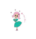 ワンピースを着た女の子（個別スタンプ：1）