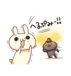うさぎのしろとねこのくろ ぱーと2（個別スタンプ：10）