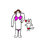 肩幅の広い人と猫（個別スタンプ：21）