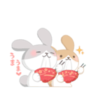 【ラブラブ】仲良しダブルラビット！（個別スタンプ：37）