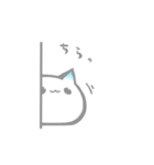 白枠つきの顔文字っぽいもちねこ（個別スタンプ：32）
