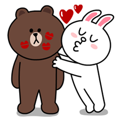 [LINEスタンプ] ブラウン＆コニー こっそりデート♪