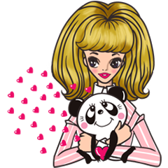 [LINEスタンプ] 内藤ルネ（パンダ＆ガール） 