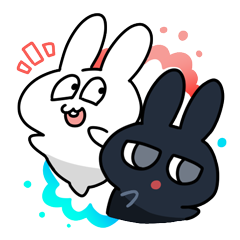 [LINEスタンプ] バカウサギ＆まじめうさぎ 