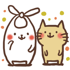 [LINEスタンプ] うさぎとねこすけ