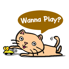 [LINEスタンプ] Milky the curious cat 