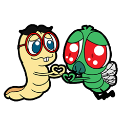 [LINEスタンプ] Funny Insects - crazy worm and cute fly fetchpriority=high