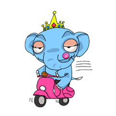 [LINEスタンプ] アイボリー、像は王冠を身に着けている。 