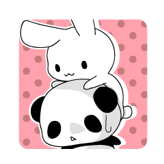 [LINEスタンプ] うさぎとパンダ