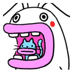 [LINEスタンプ] くちびるネコ＆くちびるウサギ fetchpriority=high