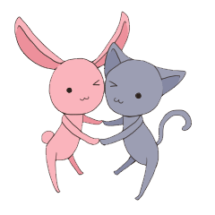 [LINEスタンプ] うさぎ＆ねこ 