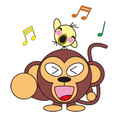 [LINEスタンプ] 丸顔くん 第5弾 モンキー 