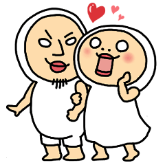 [LINEスタンプ] しろめちゃんとおまめさん fetchpriority=high