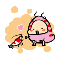[LINEスタンプ] さくらえびー子とレッドビーシュリンプ