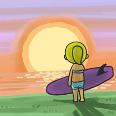 [LINEスタンプ] 波いい？ 