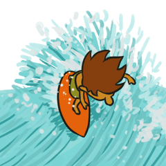 [LINEスタンプ] サーフィン・バディ（英語・反転タイプ) 