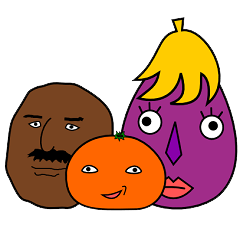 [LINEスタンプ] みかんとイモとナス 