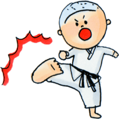 [LINEスタンプ] 空手少年＆ネコ師範