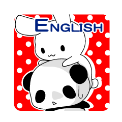 [LINEスタンプ] うさぎとパンダ(英語版)