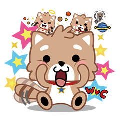 [LINEスタンプ] W♥C アライグマ