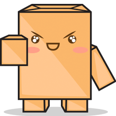 [LINEスタンプ] 段ボール箱ロボット、トロ 