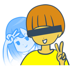 [LINEスタンプ] 背後のレイちゃん 