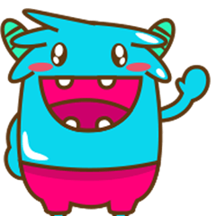 [LINEスタンプ] ロポポ、太っちょでおもしろいモンスター 