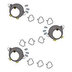 [LINEスタンプ] 丸顔くん 第15弾 ペンギン挨拶編 