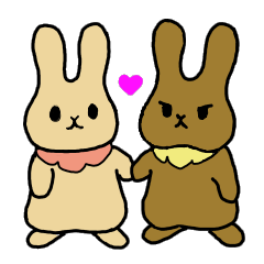 [LINEスタンプ] うさぎのラッキーとハッピー fetchpriority=high