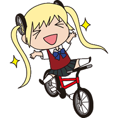 [LINEスタンプ] チャリ走公式スタンプ 「チャリ子」 