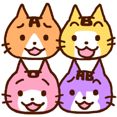 [LINEスタンプ] 血液型別にゃんこスタンプ 