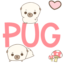 [LINEスタンプ] What The Pug Playground (Japanese) 