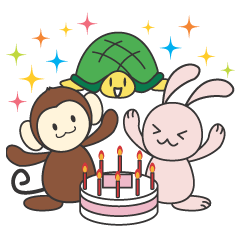 [LINEスタンプ] サルとウサギとカメの日常 