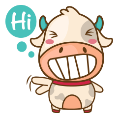 [LINEスタンプ] モービー、キュートでぽっちゃりしたウシ 