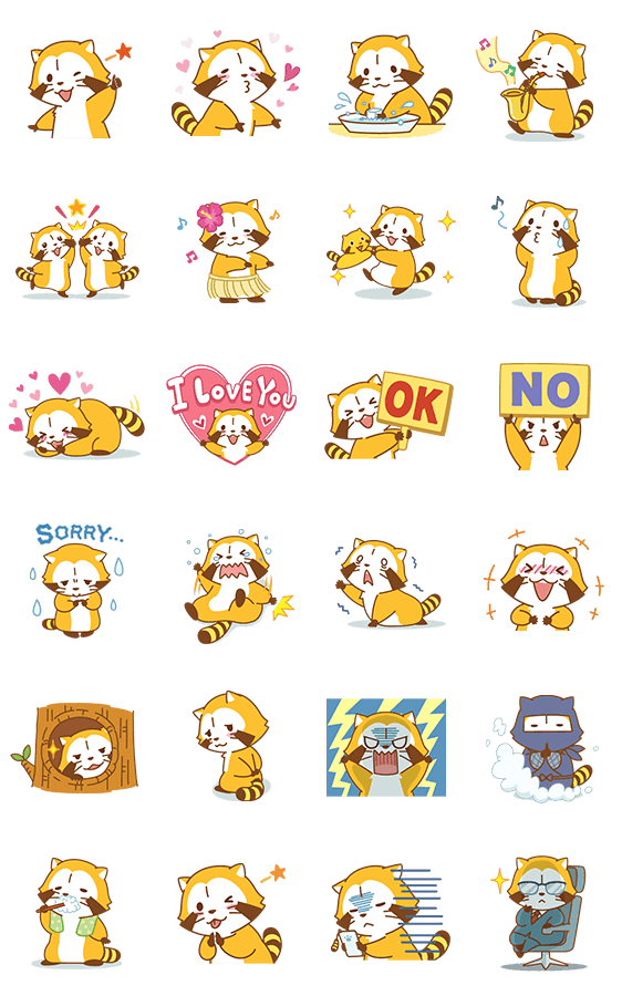 Happy☆ラスカル アニメスタンプのスタンプ詳細