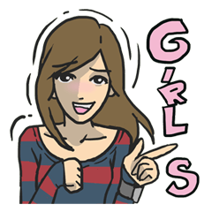 [LINEスタンプ] AsB - Girls Vol.1 (AsBG1) fetchpriority=high