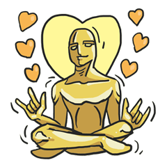 [LINEスタンプ] AsB - Goldy (the golden man) fetchpriority=high