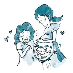 [LINEスタンプ] The Bluey sweet watercolour family 